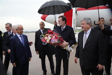 3/04/2018. VII Reunión de Alto Nivel Argelia-España. Llegada del presidente del Gobierno, Mariano Rajoy, a Argel, donde es recibido por el p...